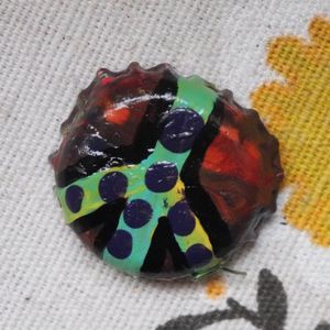 HANDMADE PAINTED BOTTLE CAP PIN